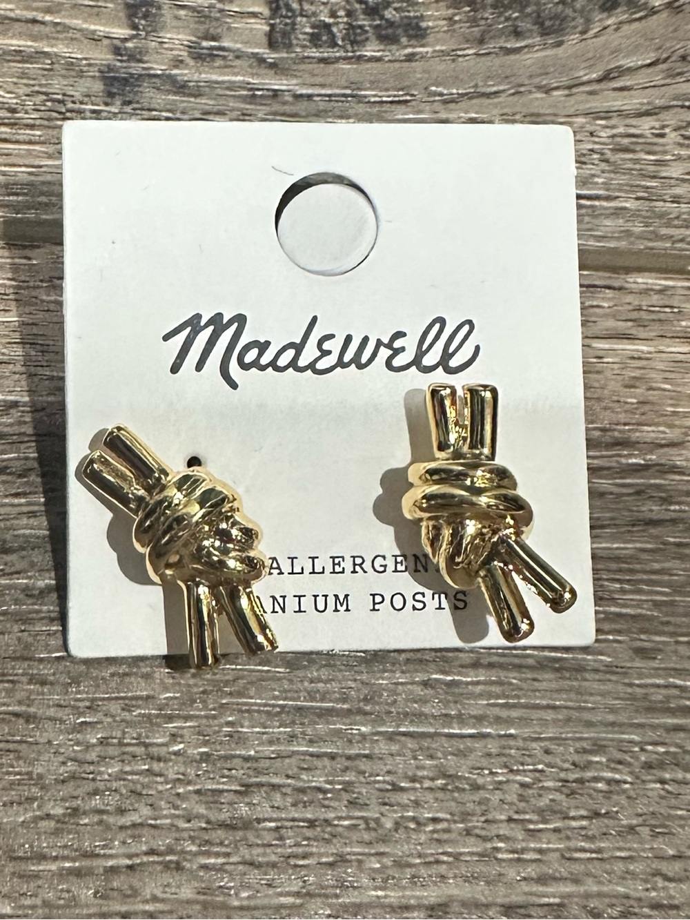 Madewell Gold Knot Earrings NWT
